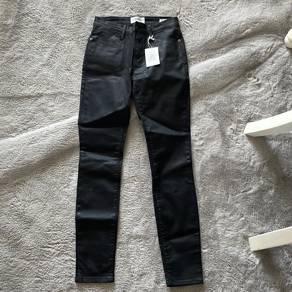 Women’s frame black coated skinny jeans